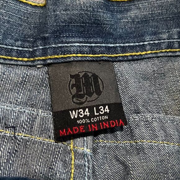 Vintage 1990s Tupac Makaveli Jeans 34x34 (32x32) - Picture 3 of 13